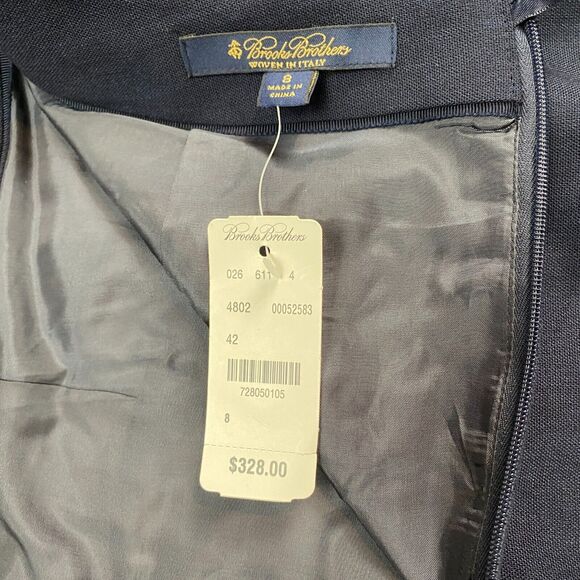 Brooks Brothers Tollegno 1900 Skirt Womens 8 Navy Wool Merino Extrafine- Lined - Picture 8 of 16